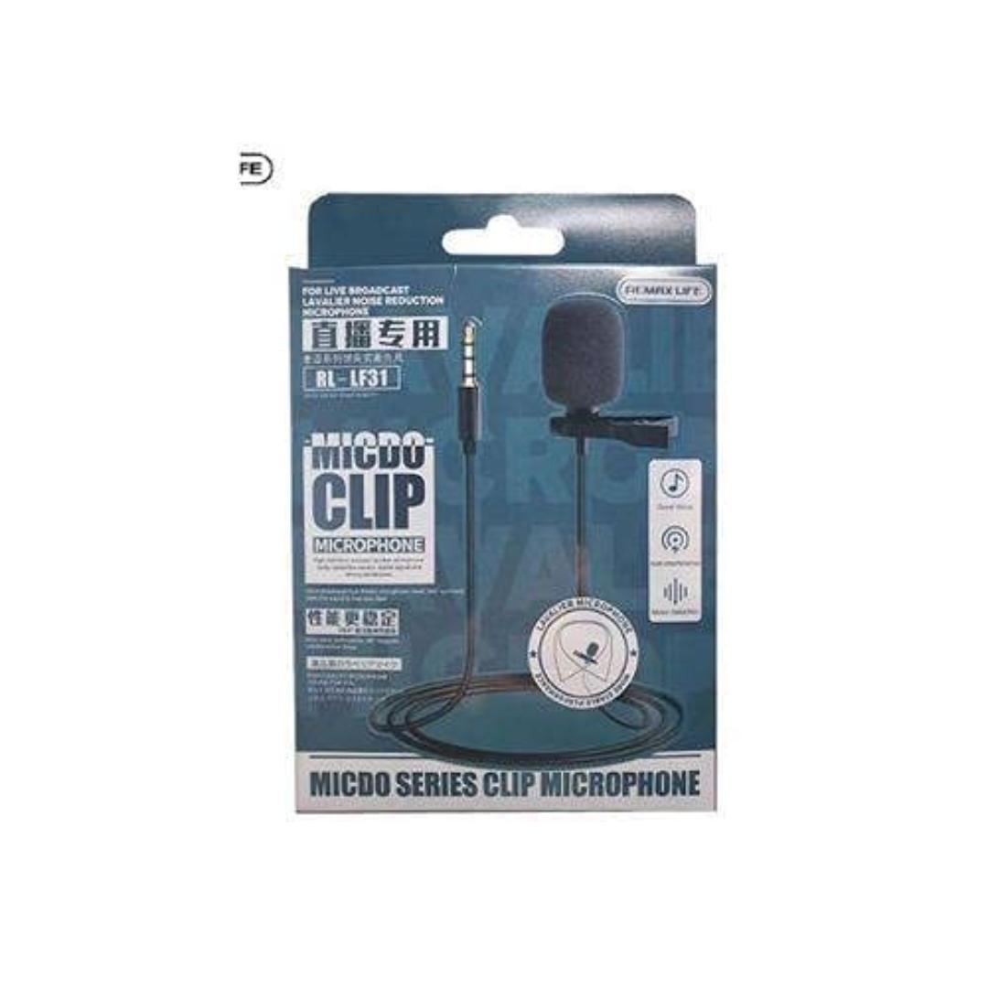 ميكروفون ريماكس بمدخل 3.5 ملم - 1.5 متر - أسود - Rl-lf31