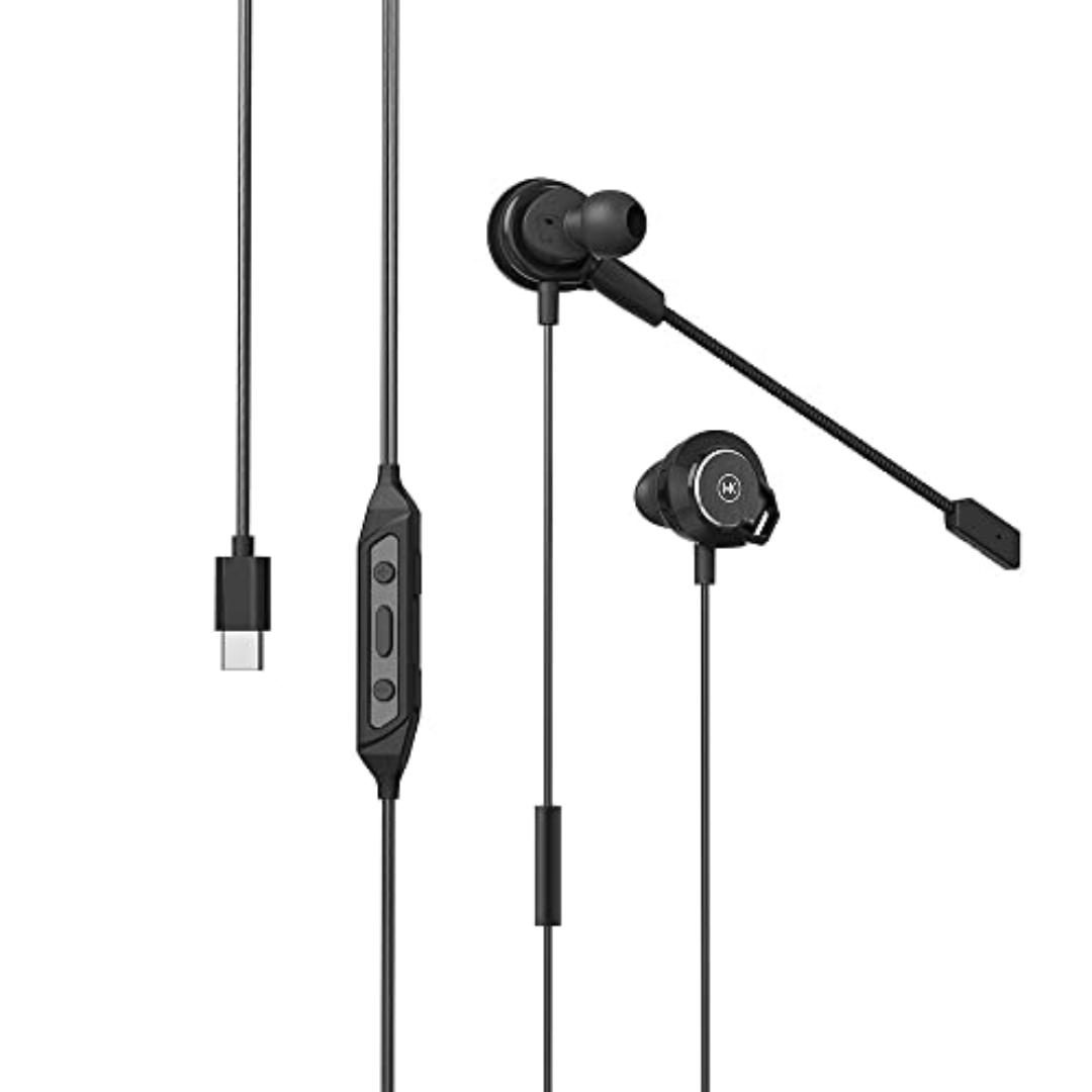 سماعات سلكية من WK بمايك تايب سي - أسود - Y28