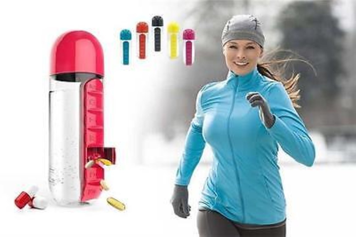 زجاجة مياة و منظم ادوية 2x1