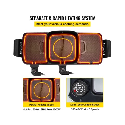 حلة و شواية جريل كهربائية مقسومة