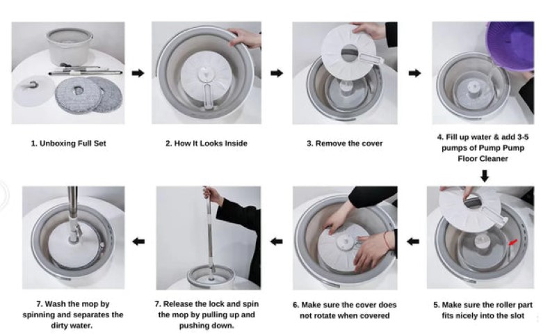 جردل دائرى مع 2 غيار ميكروفيبر