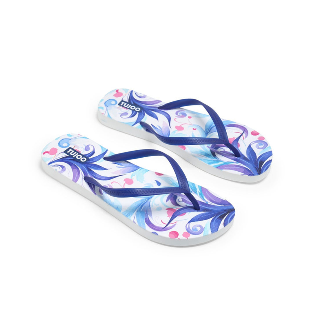 سليبر حريمي بصباع من توجو - أبيض/أزرق - Ta-021