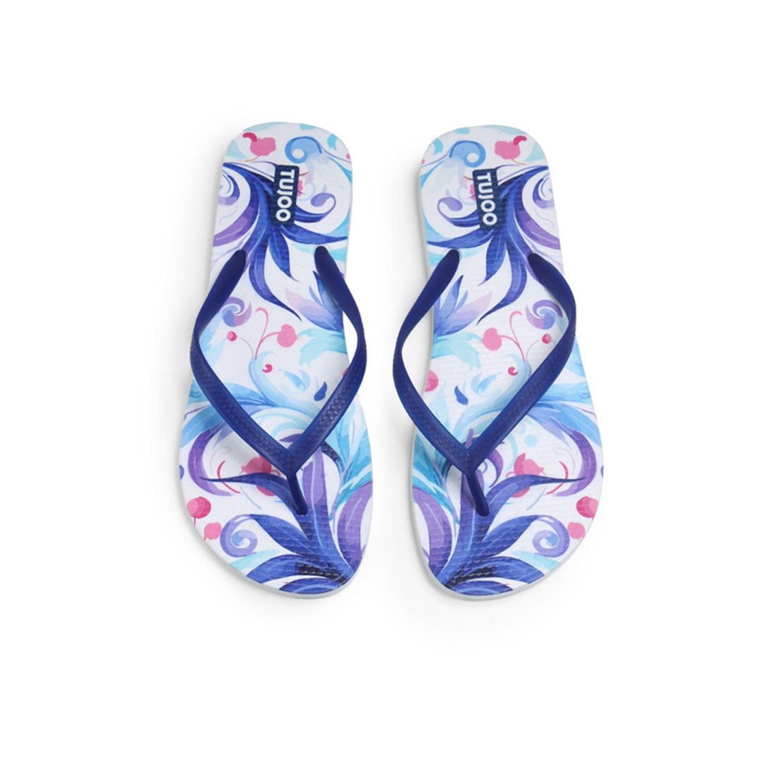 سليبر حريمي بصباع من توجو - أبيض/أزرق - Ta-021