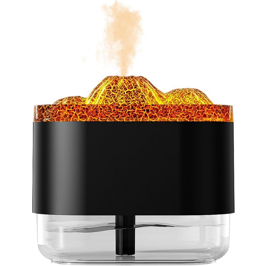 مرطب هواء شكل بركان - 300 مل - أسود