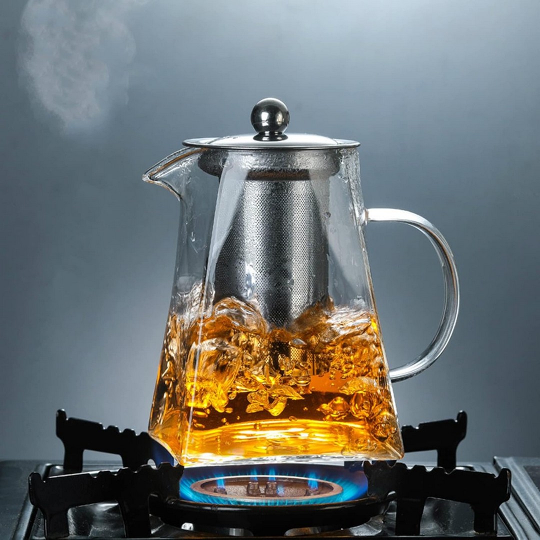 براد شاي زجاجي مربع - 750 مل - شفاف