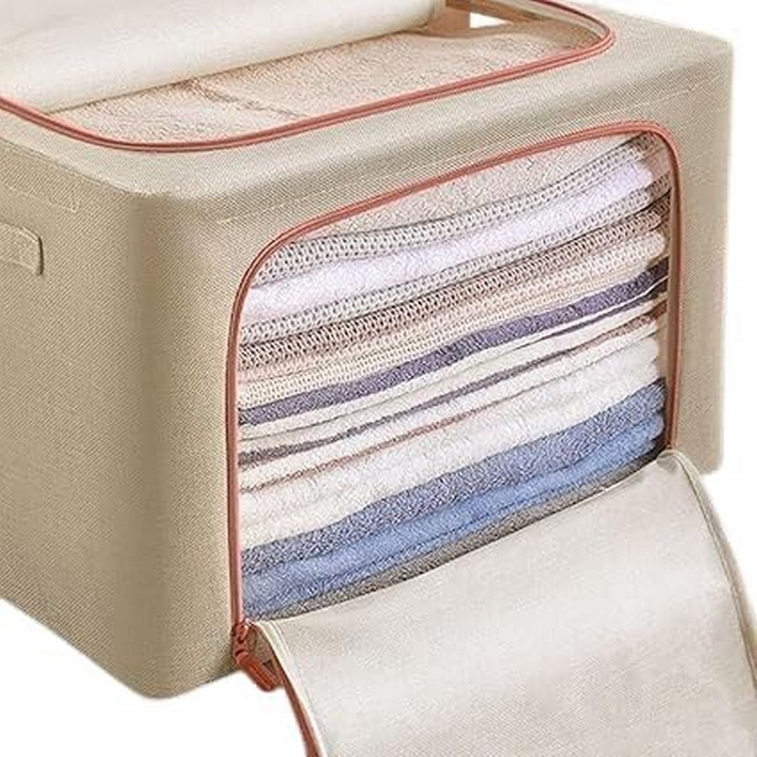 صندوق تخزين قابل للطي مع اغطية - 66 لتر - متعدد الألوان