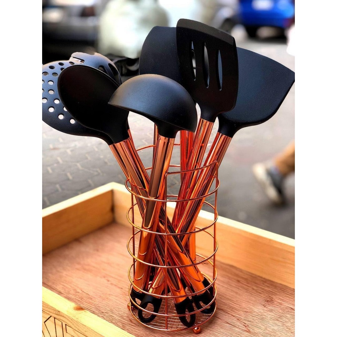 طقم توزيع للمطبخ - 8 قطع - روز جولد