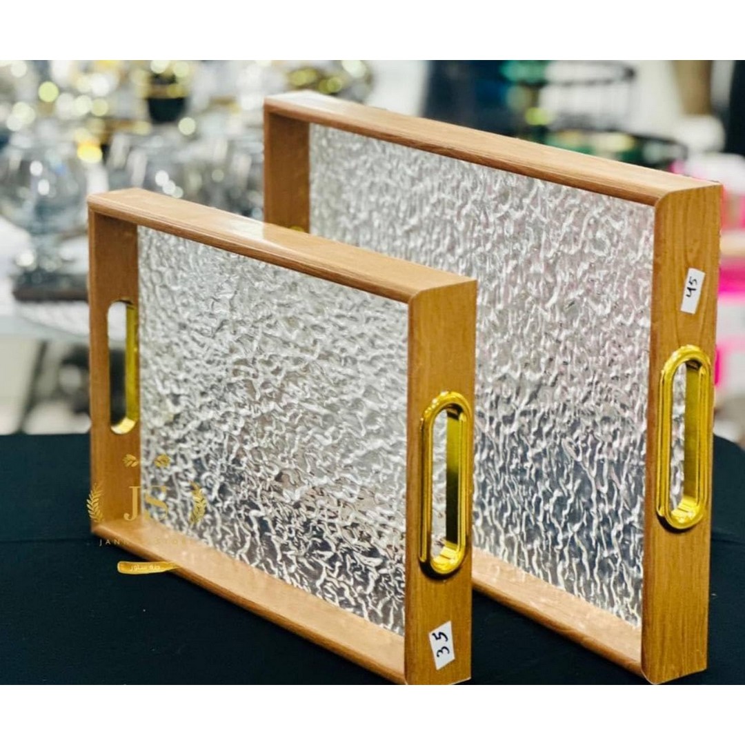 طقم صواني اكريلك بيد جولد - 2 قطعة