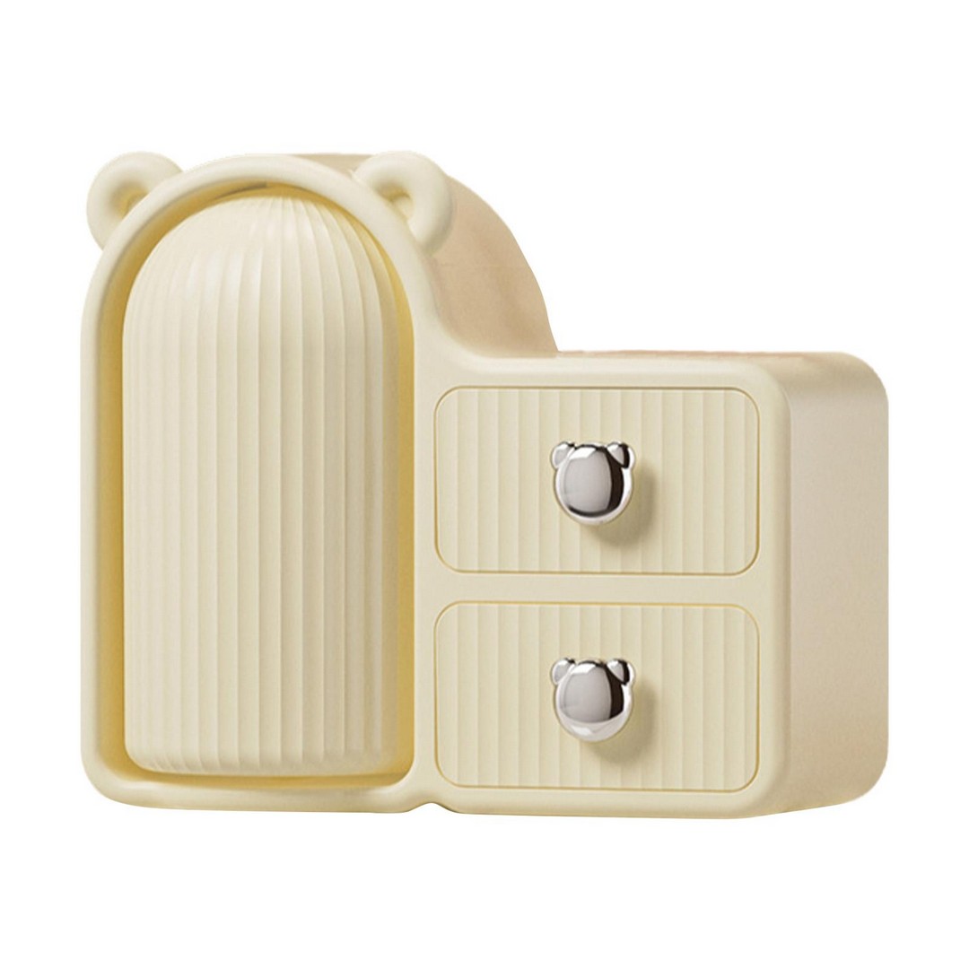 حامل فرش المكياج الدوار - بيج