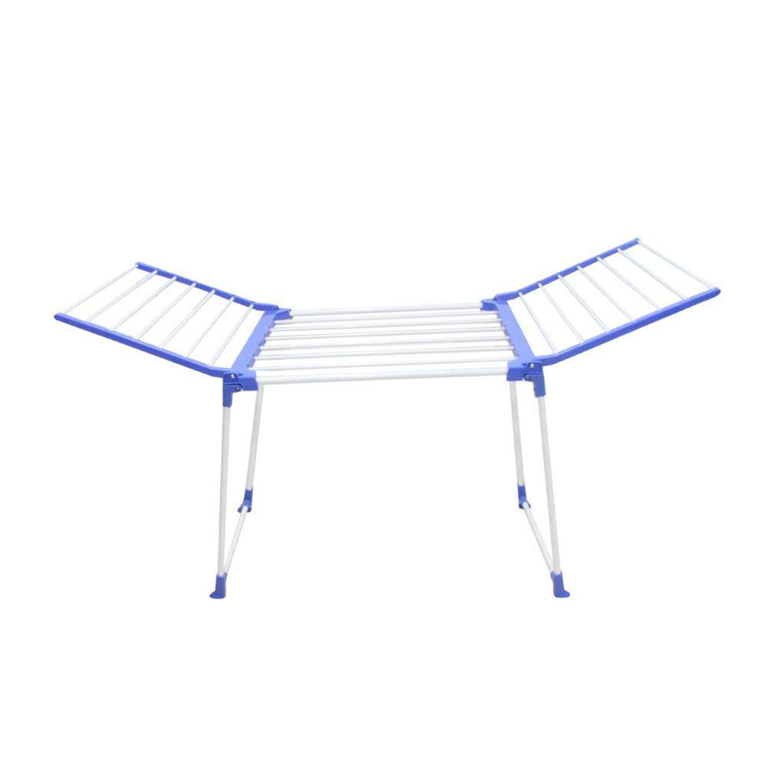 منشر ملابس قابل للطي - ستانلس ستيل - ابيض/ازرق