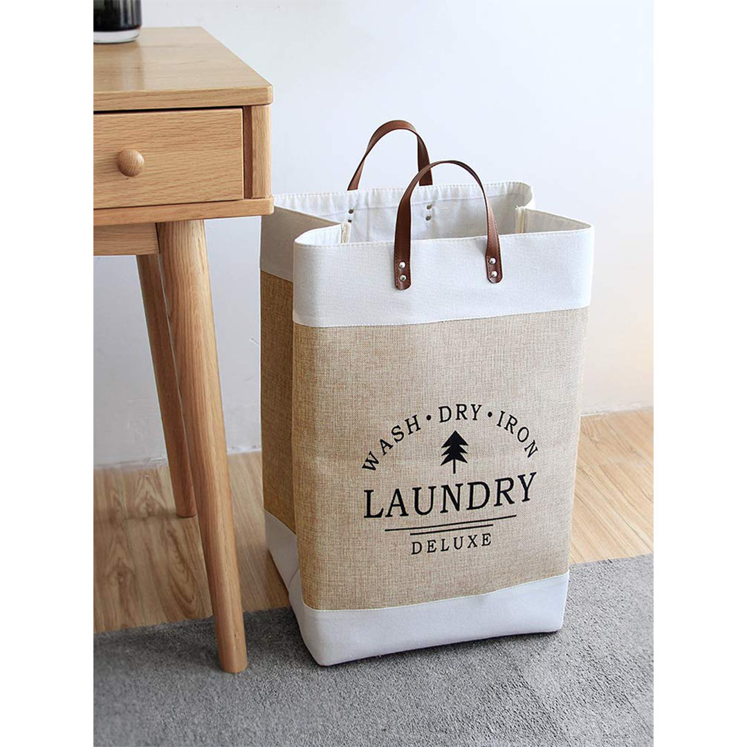 سلة غسيل قابلة للطي بمقبض للحمام