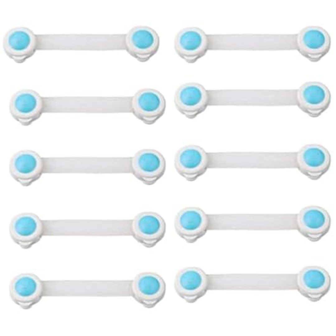 اقفال بلاستيكية لحماية الخزانة والادراج من الأطفال - 10 قطع