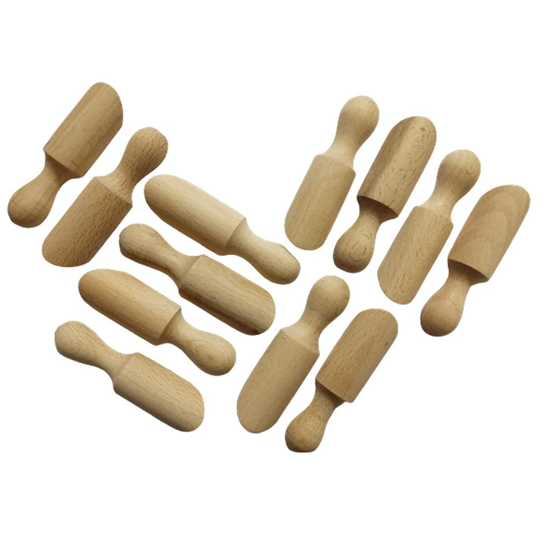 جاروف خشب للبهارات - 7 سم - 6 قطع