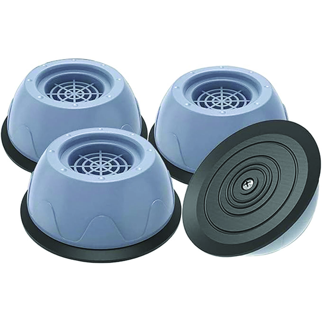 قواعد رفع و مانع اهتزاز - 4 قطع - رمادي