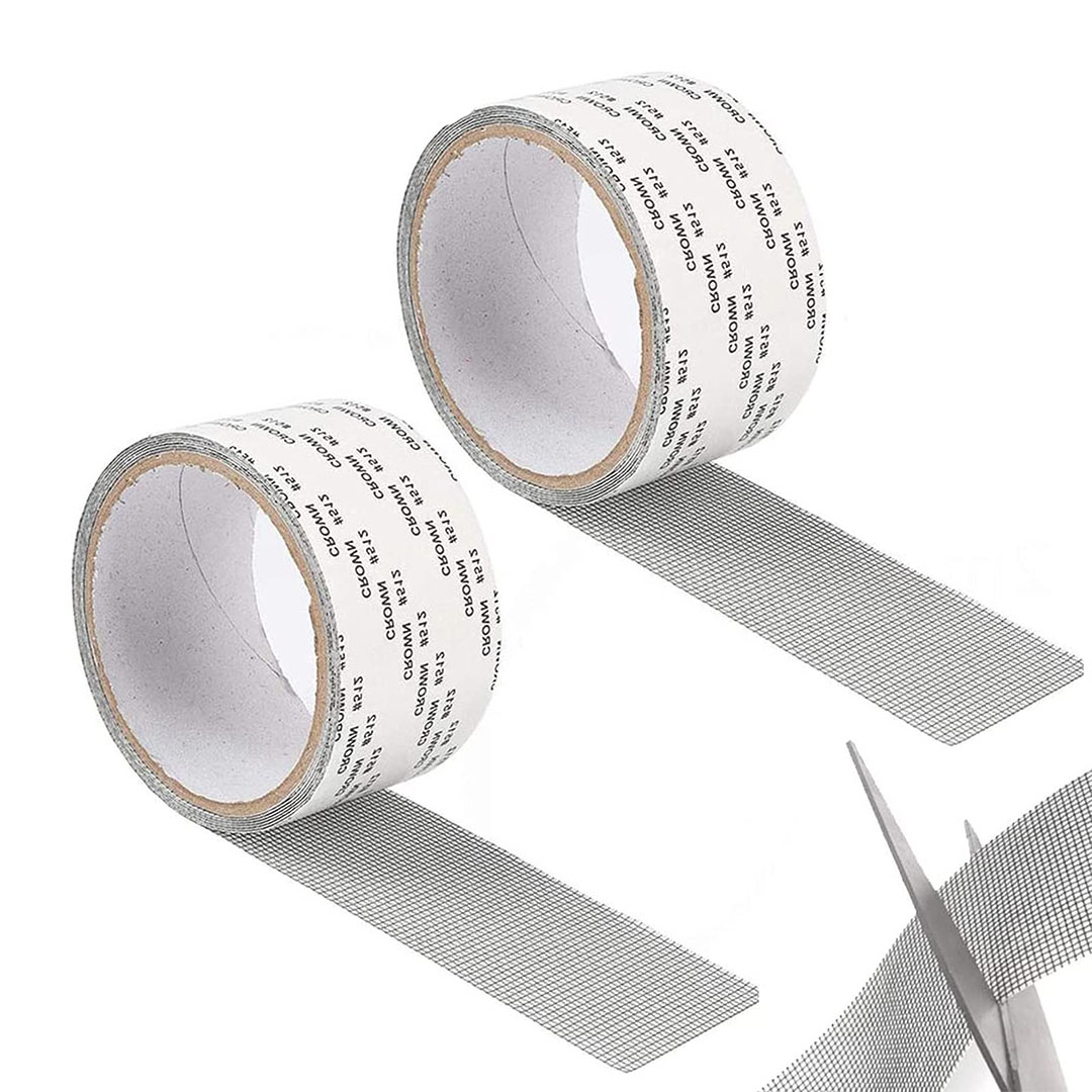 2 بكرة شريط إصلاح السلك - يمنع الحشرات والبعوض - رمادي