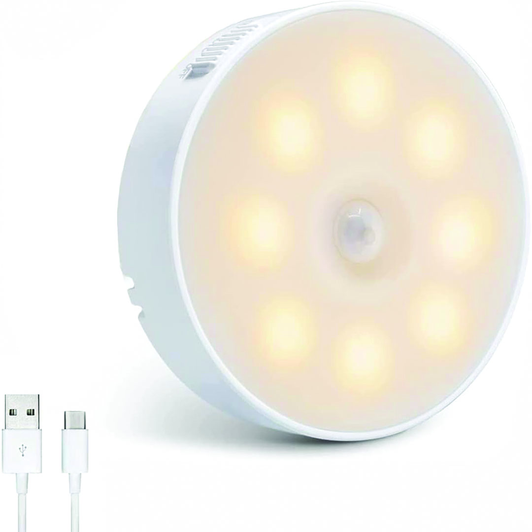 مصباح ليلي LED بمستشعر حركة - متعدد الألوان