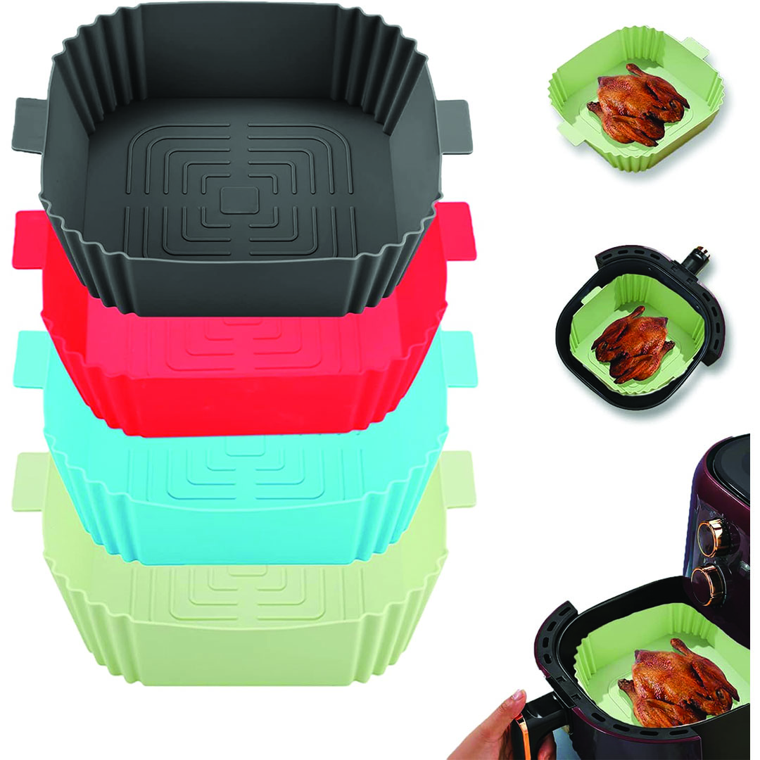 بطانات سيليكون للمقلاة الهوائية - 4 قطع - متعدد الألوان