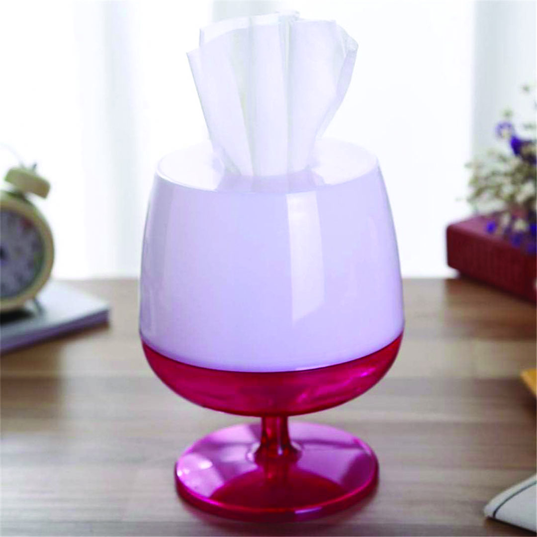 حامل مناديل بتصميم كأس - متعدد الألوان