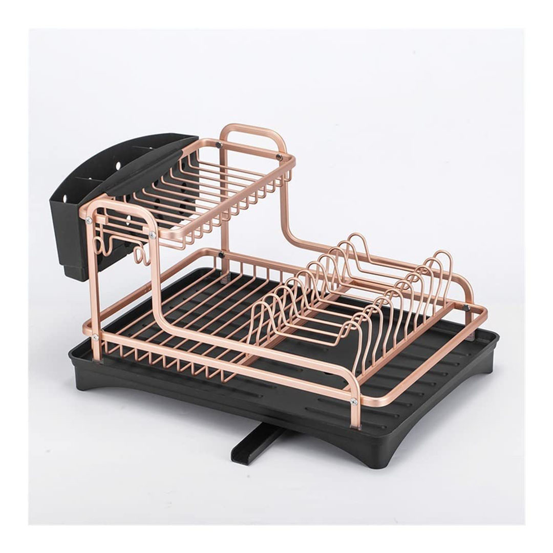 مطبقية لتجفيف الاطباق - ذهبي / أسود