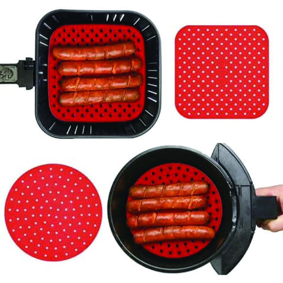 بطانة سيليكون للأيرفراير قابلة لإعادة الاستخدام - 19 سم - أحمر