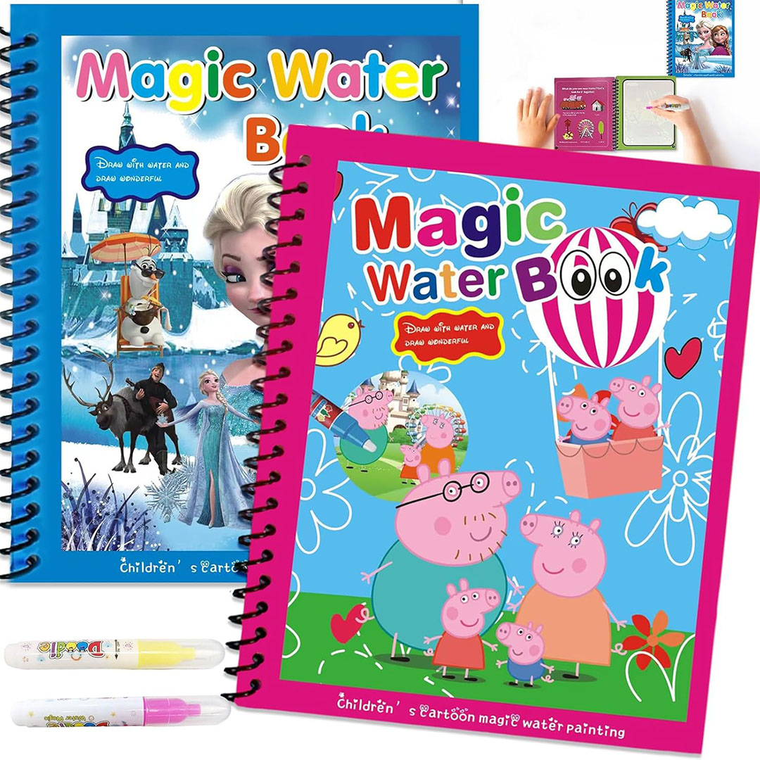 كتاب تلوين مائي سحري مع قلم سحري - بيجليت وبرنسيس