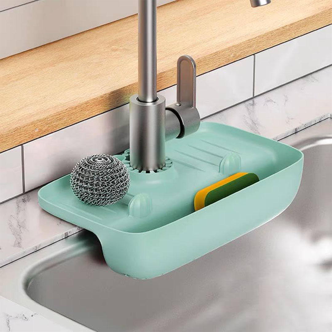 حامل صابون منظم لحوض المطبخ - سيليكون