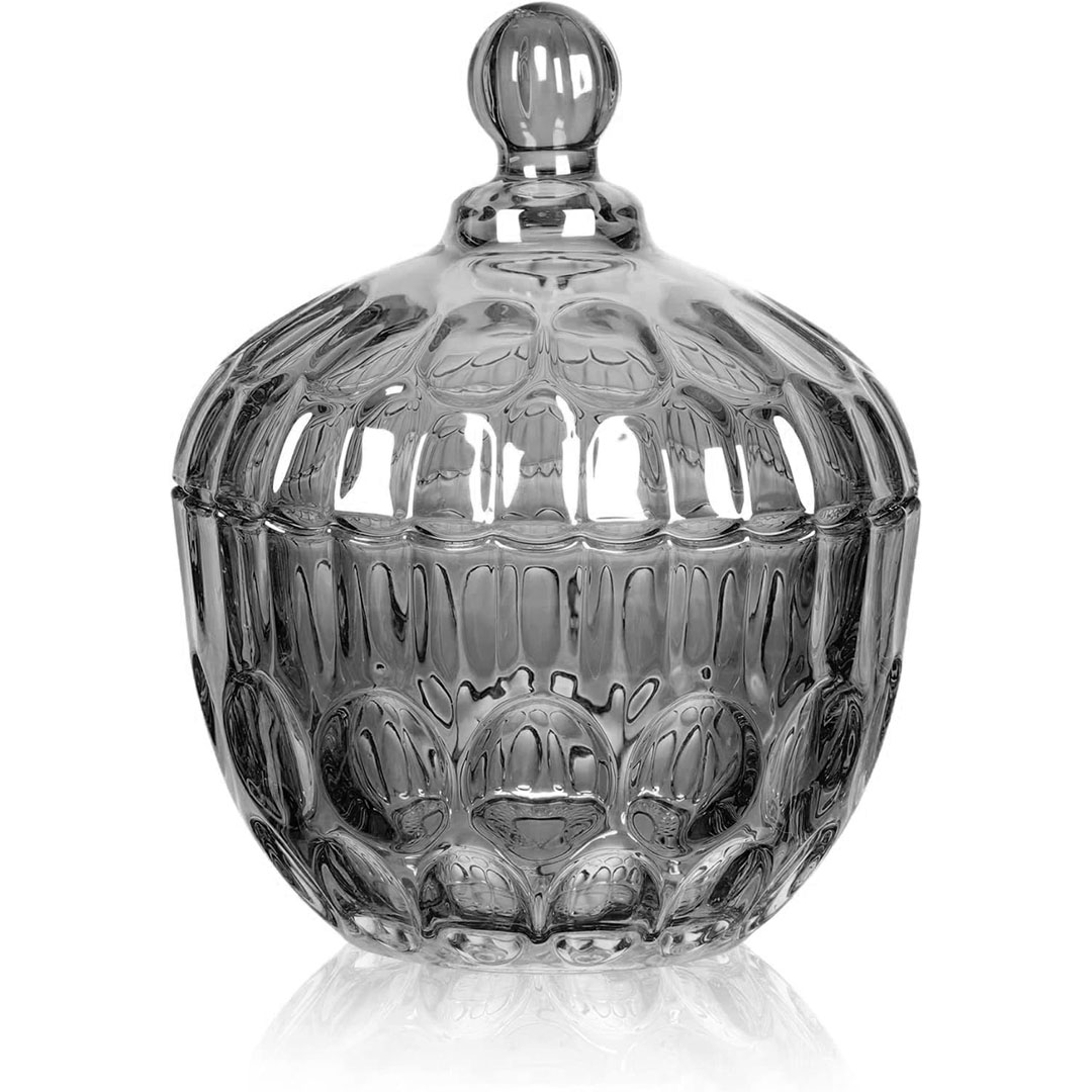 وعاء سكر زجاجي مع غطاء