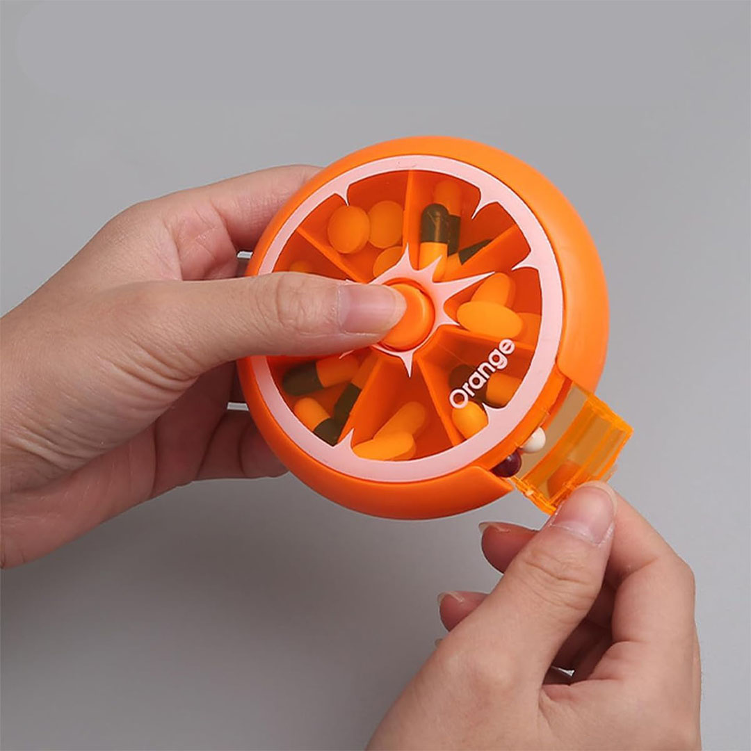 منظم حبوب الدواء المدمج لمدة 7 ايام - برتقالي