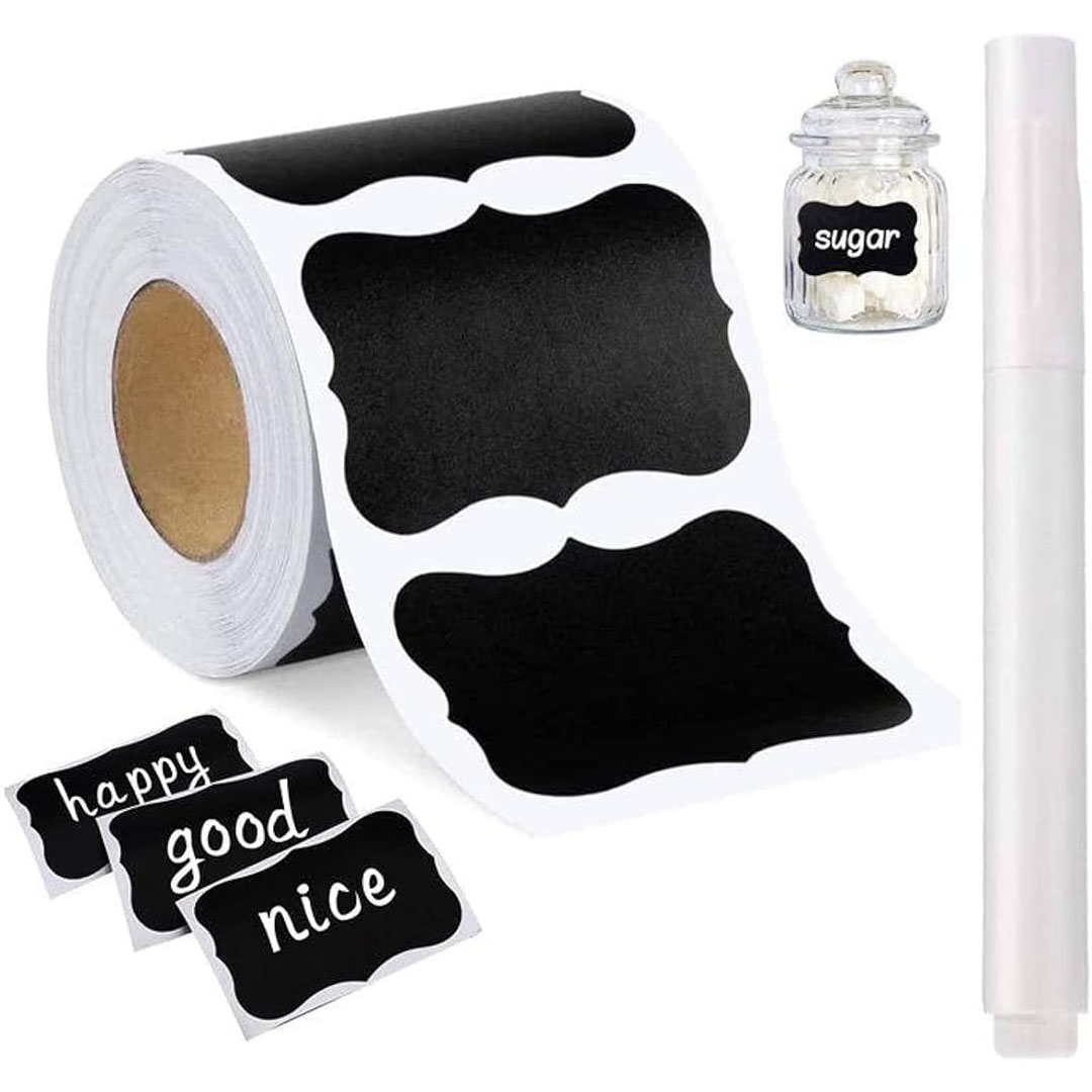 رول ستيكر برطمنات توابل - 56 قطعة - أسود