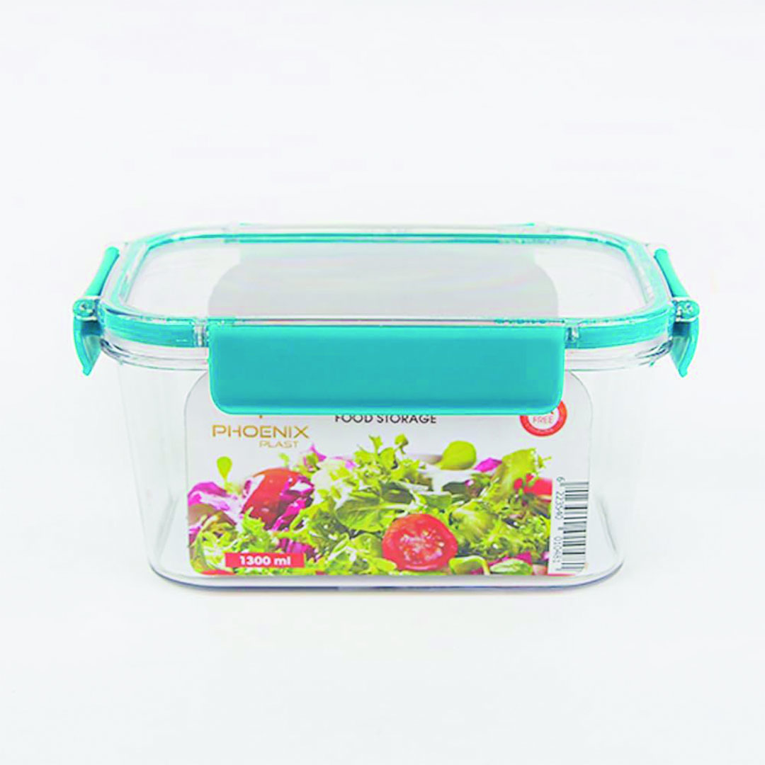 علبة ثلاجة اكريليك بغطاء - 1300 مللي - شفاف