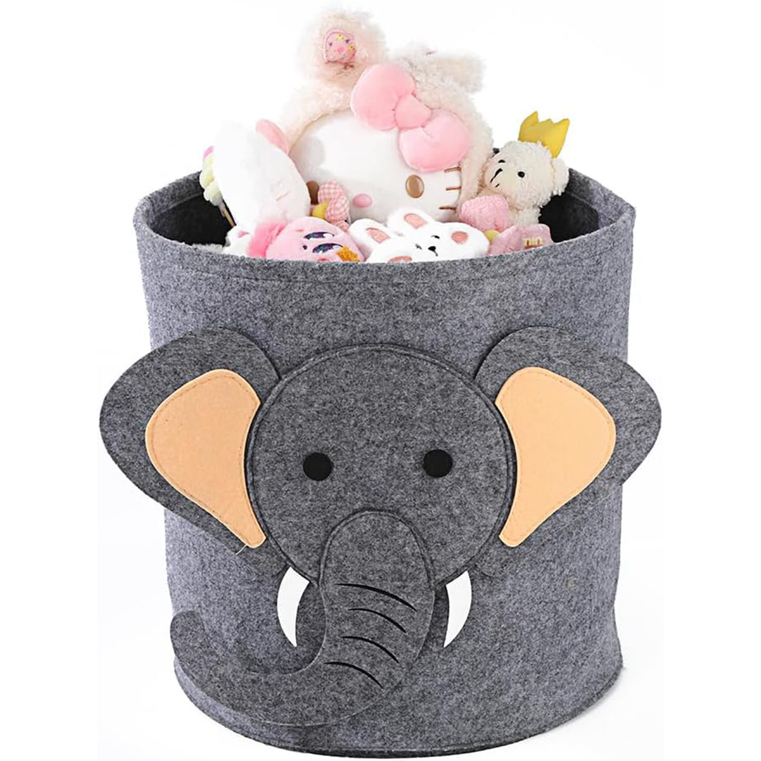 سلة غسيل وألعاب دائرية للاطفال - شكل فيل