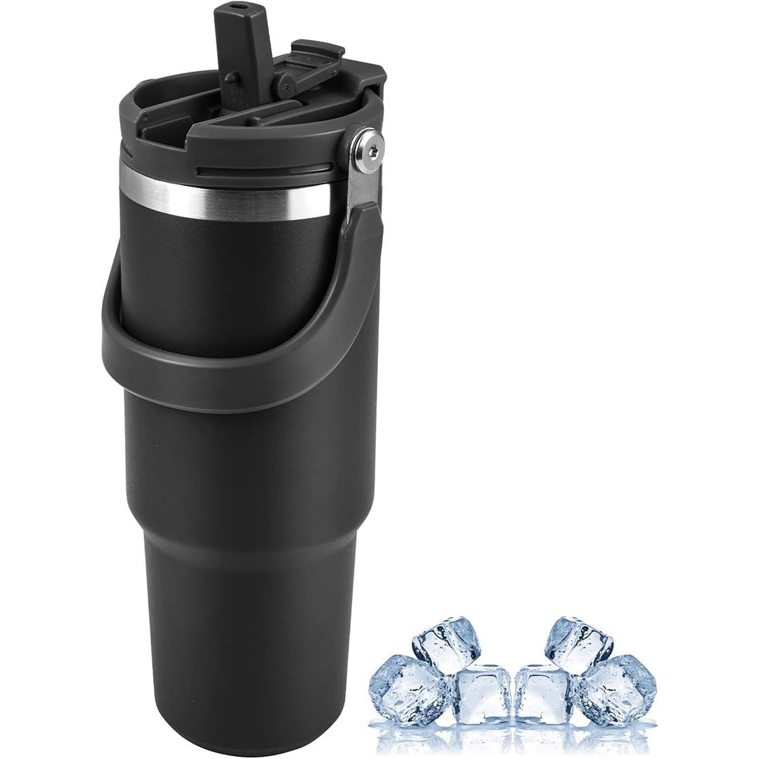 كوب حراري للماء - مضاد للتسرب - أسود