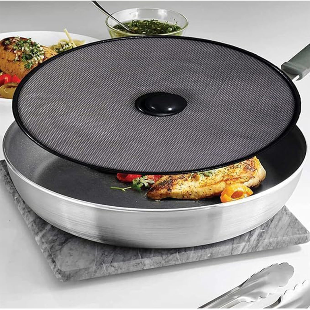 غطاء طاسة قلي شبكي للحماية من رذاذ الزيت