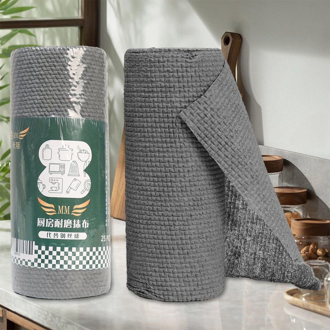 قماش للتنظيف من المايكروفايبر قابل لإعادة الاستخدام - 50 قطعة - رمادي