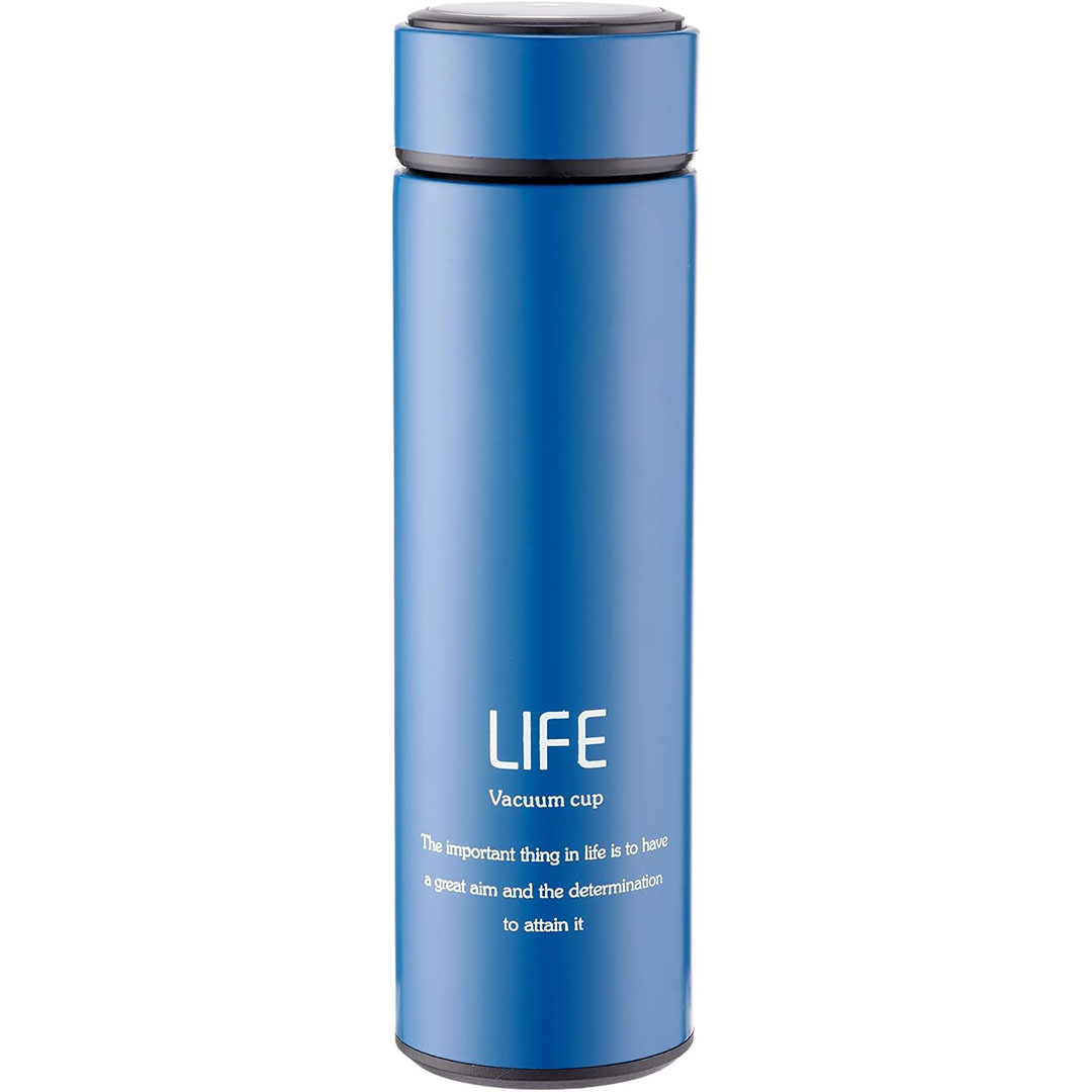 ترمس حراري ستانلس ستيل بغطاء - 450 مللي - ازرق