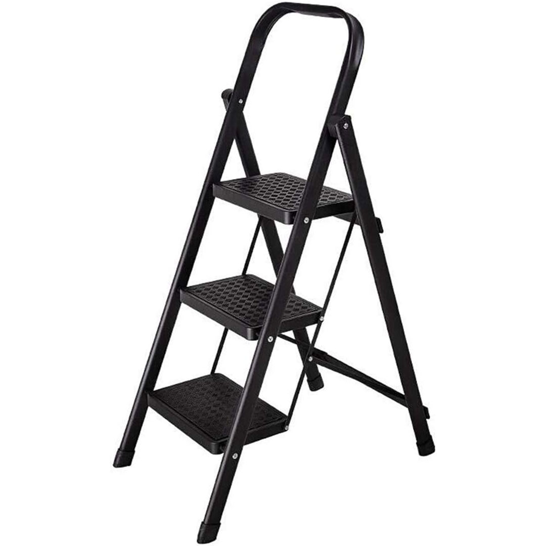 سلم للمنزل قابل للطي - 41 × 104 سم - أسود