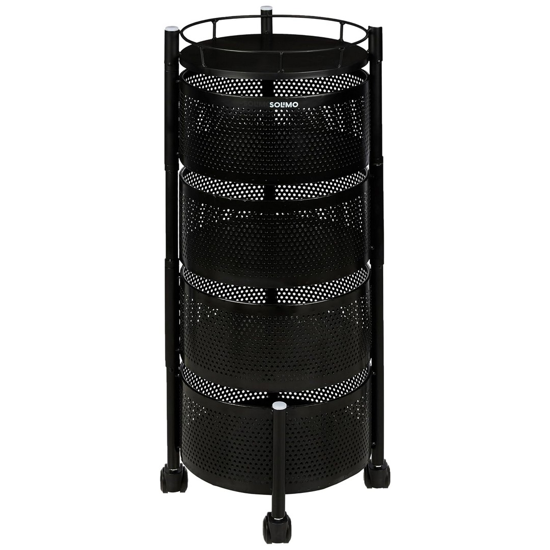 تربو لتخزين الفواكه والخضروات - 4 طبقات - أسود