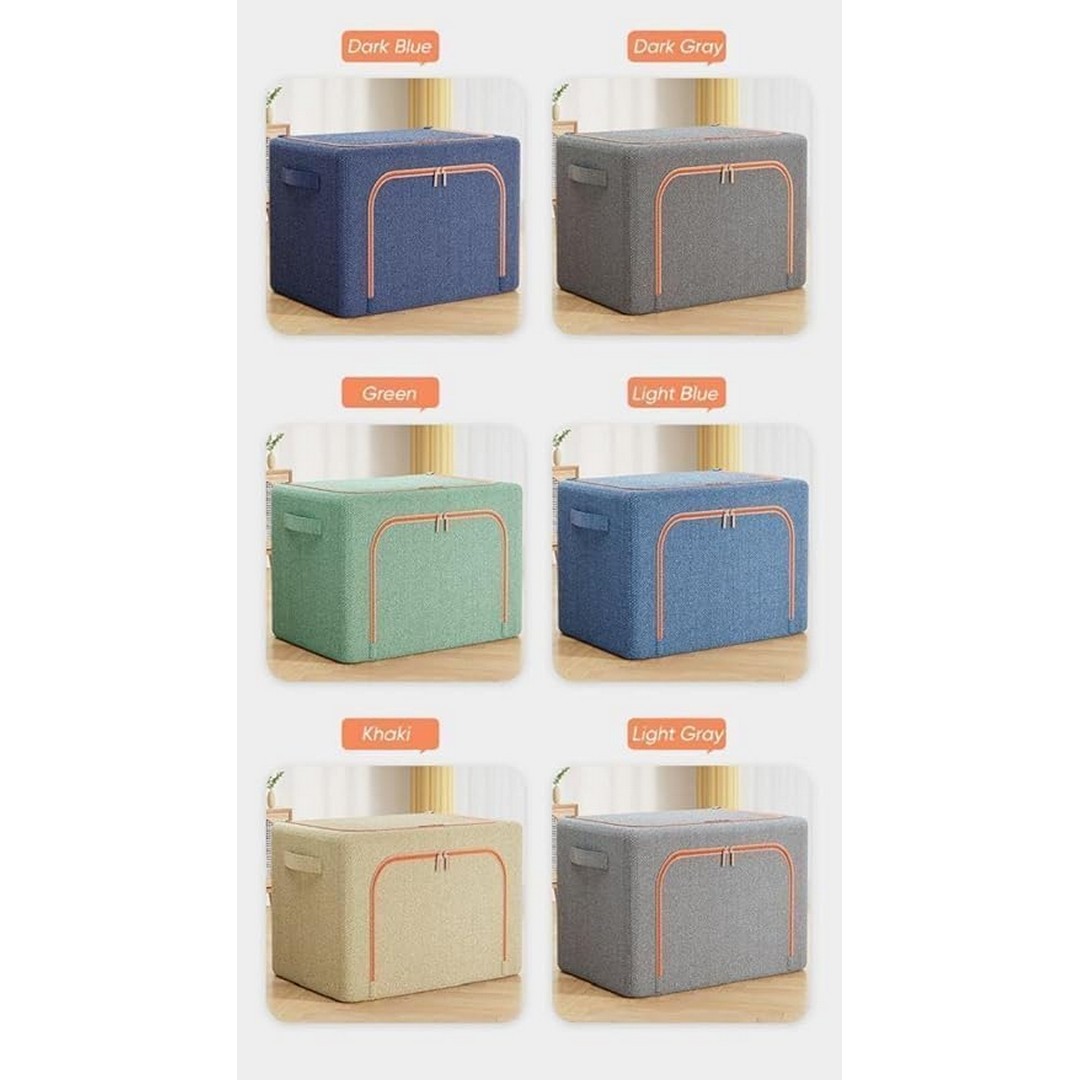 صندوق تخزين قابل للطي مع اغطية - 66 لتر - متعدد الألوان