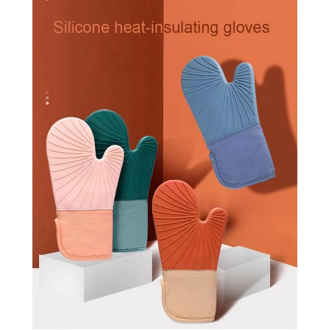 قفازات سيليكون للمطبخ - أخضر
