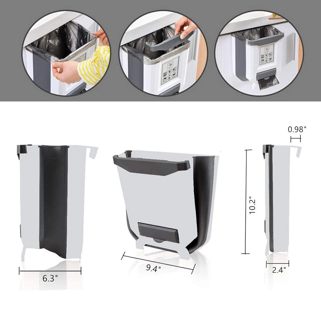 سلة مهملات قابله للتعليق - 10 لتر - أبيض