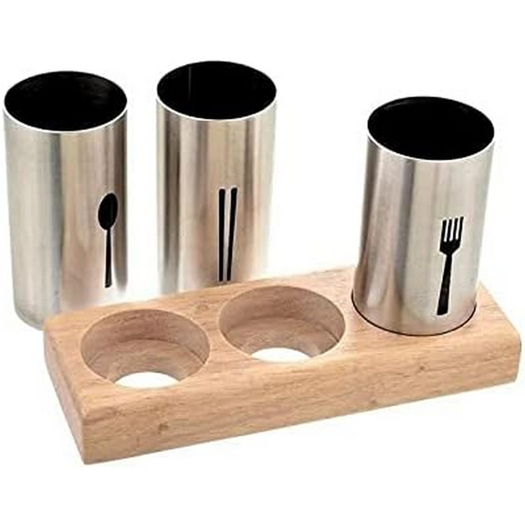 استاند معالق وشوك و سكاكين - فضي