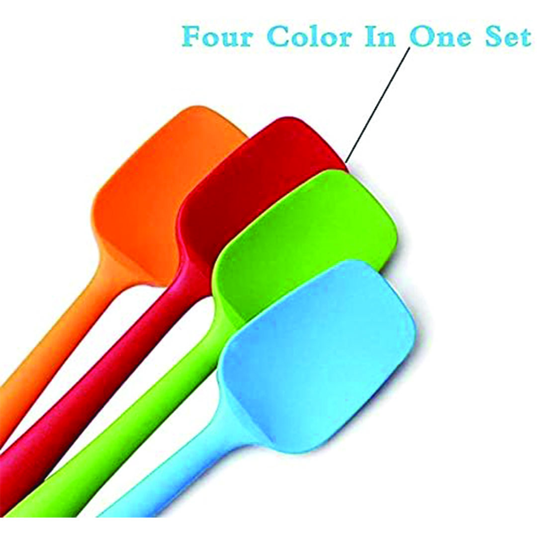 طقم ملاعق سباتولا سيليكون - 4 قطع - متعدد الألوان