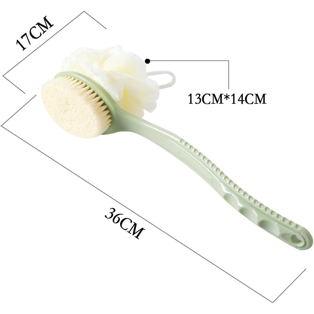 فرشاة استحمام 2 في 1 بمقبض طويل منحني - 36 سم