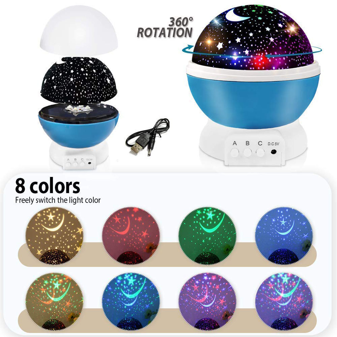 أباجورة بإضاءة نجوم ليد ‏USB لغرفة نوم الأطفال