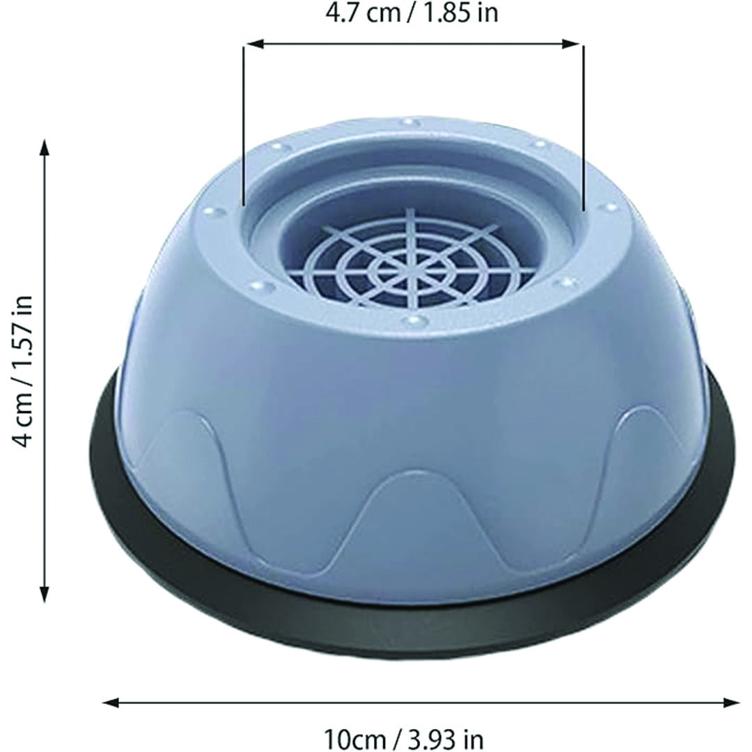 قواعد رفع و مانع اهتزاز - 4 قطع - رمادي
