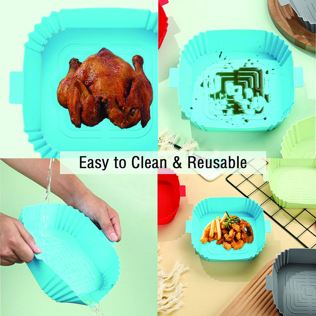 بطانات سيليكون للمقلاة الهوائية - 4 قطع - متعدد الألوان