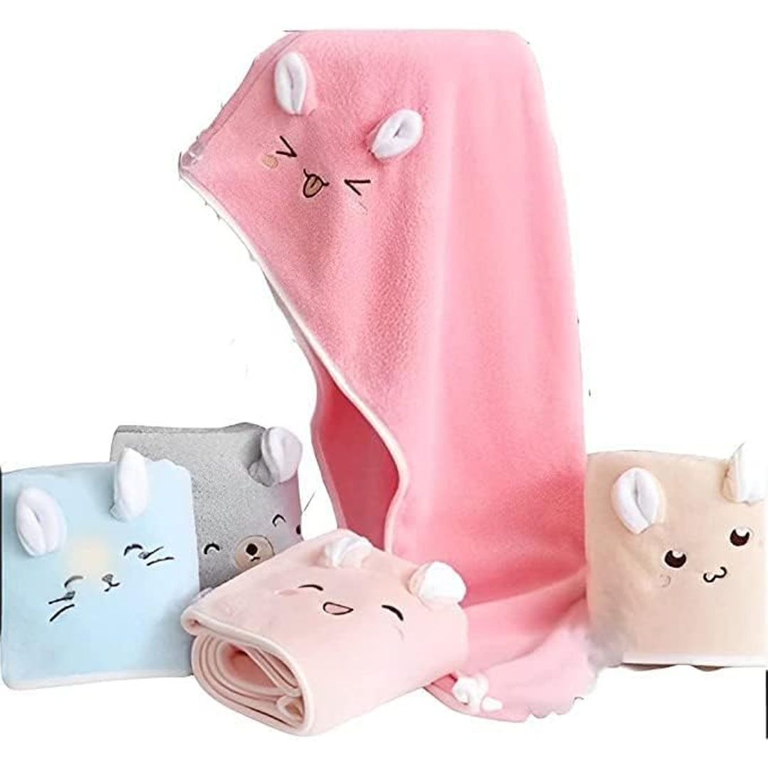 فوطة شعر شكل أرنب من المايكروفايبر جيدة الامتصاص