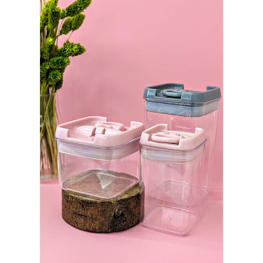 طقم علب اكريلك 4 قطعه محكم الغلق