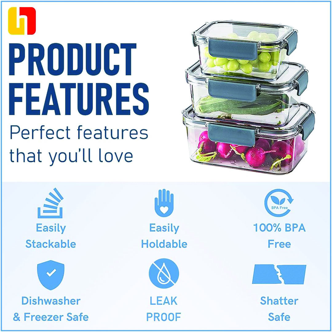 مجموعة علب لحفظ الطعام - فيروزي