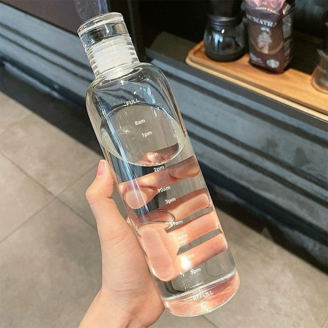 زجاجة مياه زجاج شفافه - 500 مل